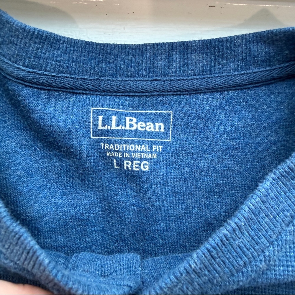 LL Bean Men’s Traditional Fit Long Sleeve Henley Large Regular - Picture 5 of 14